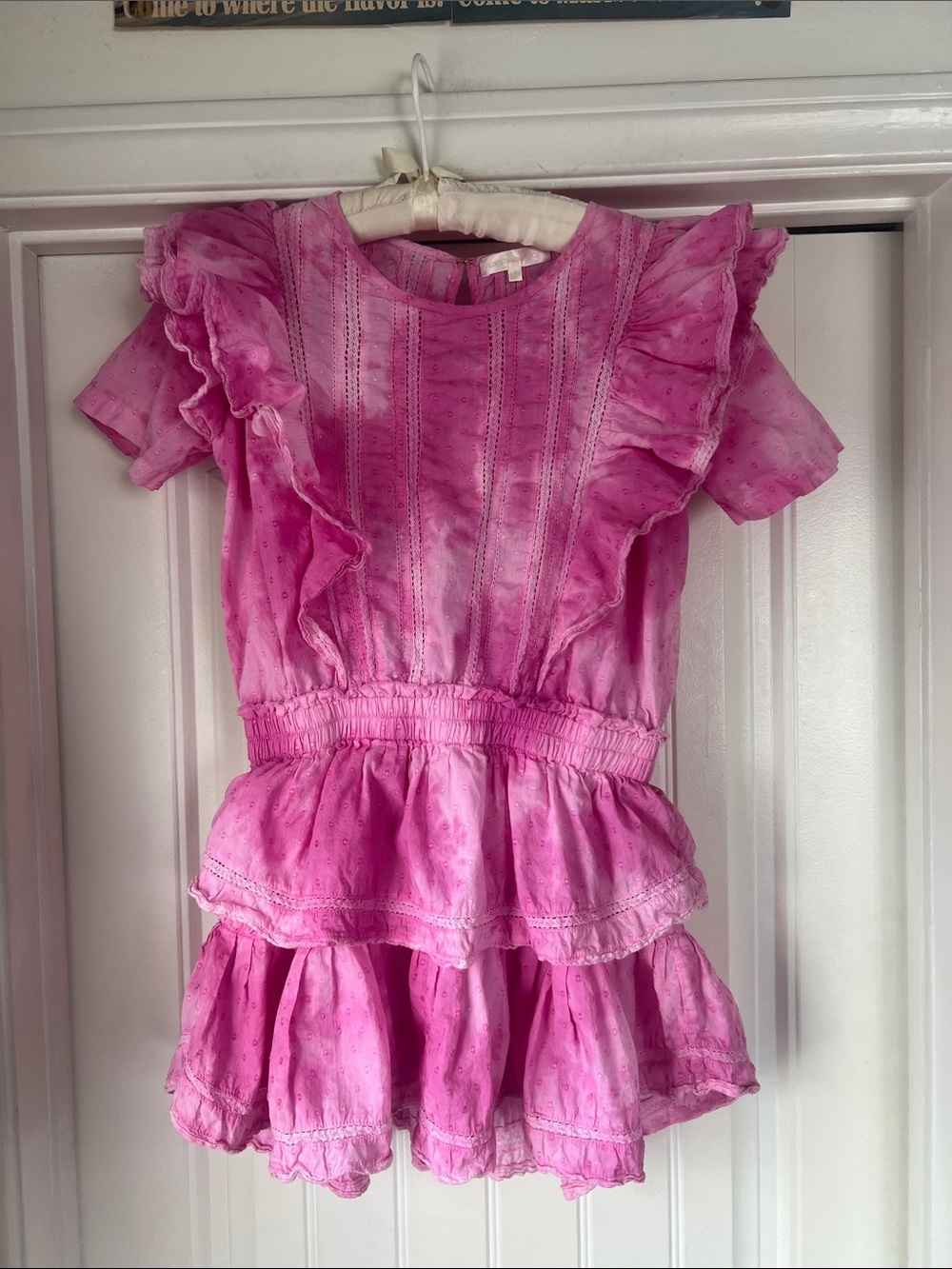 Love Shack Fancy Cotton Natasha Dress in Begonia Hand Dye Small - Picture 4 of 7